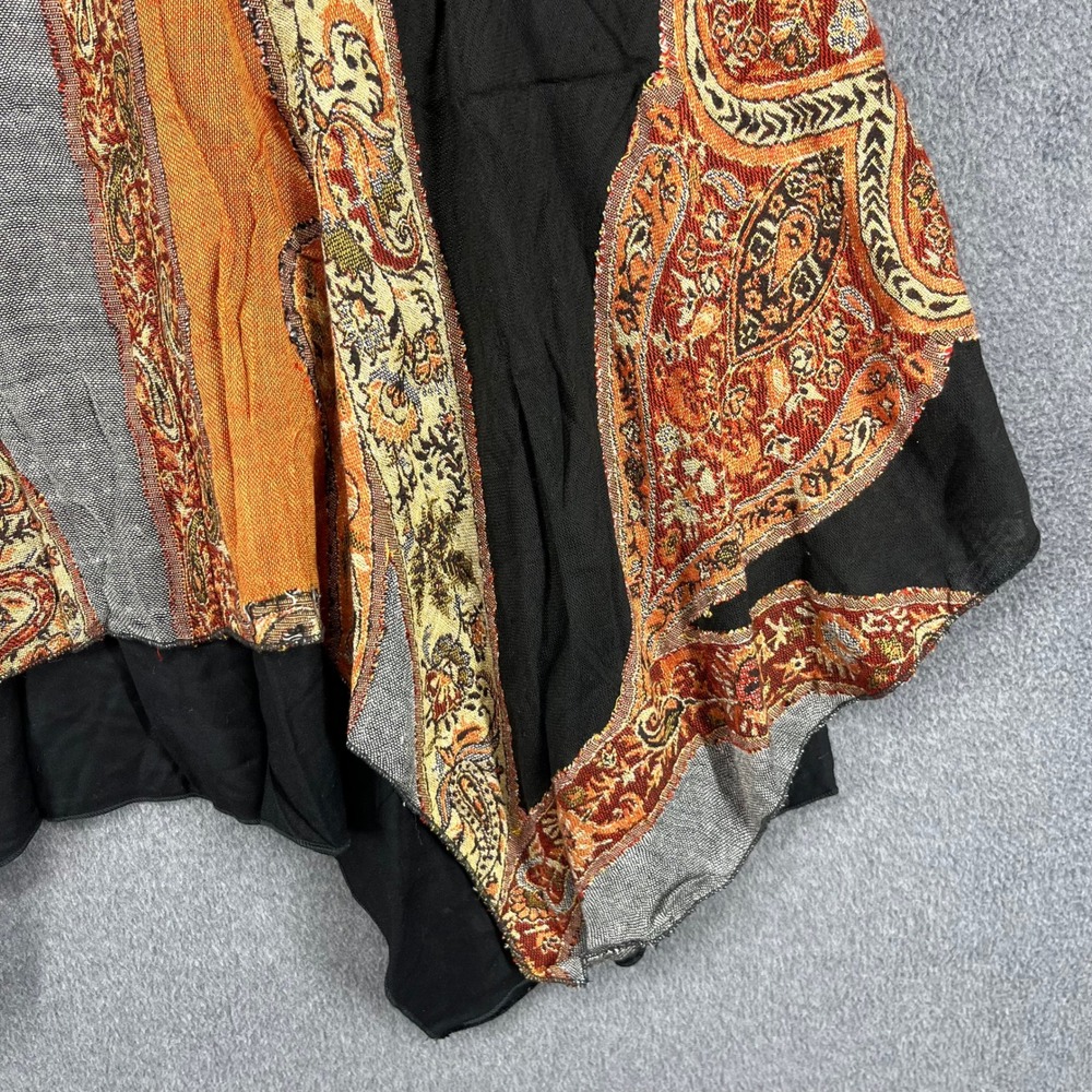 Dimri Paisley Patchwork Handkerchief Hem Skirt Womens L Black Multi Boho Rayon - Picture 5 of 15